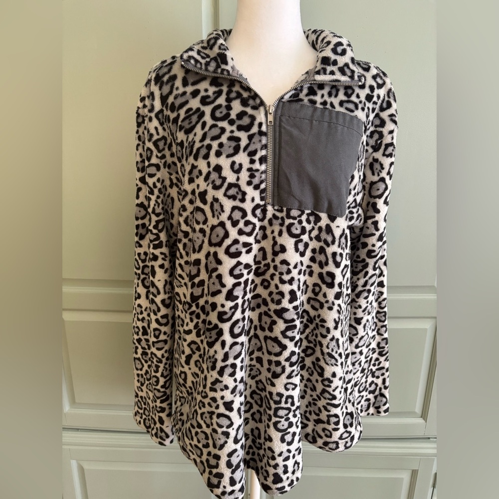 Pink Lily XL faux fur leopard print fleece